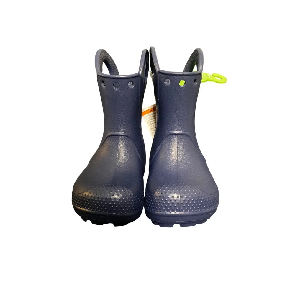 Crocs Handle It Rain Boot Toddler C4 Navy Blue Waterproof Pull On 211056-410 NEW